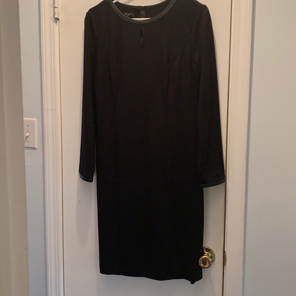 Black dress knee length.